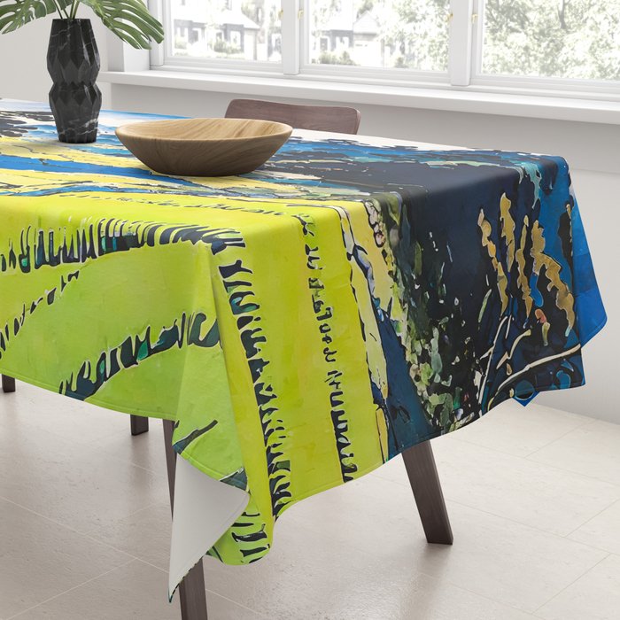 On the Return to Hokiriukiyo - A Contemporary Ukiyo-e Nature Landscape Tablecloth Gallery Image 3