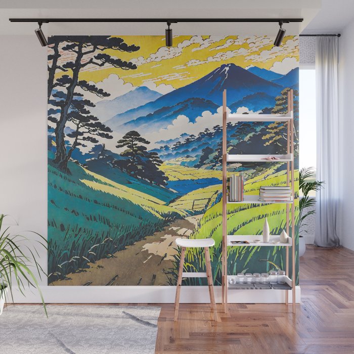 On the Return to Hokiriukiyo - A Contemporary Ukiyo-e Nature Landscape Wall Mural Gallery Image 1