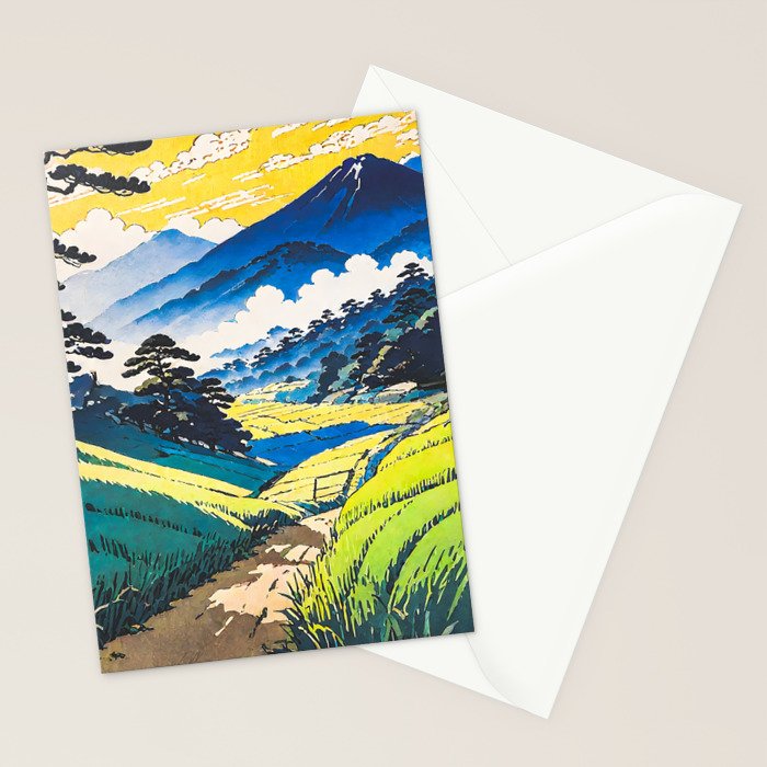 On the Return to Hokiriukiyo - A Contemporary Ukiyo-e Nature Landscape Stationery Card Gallery Image 2