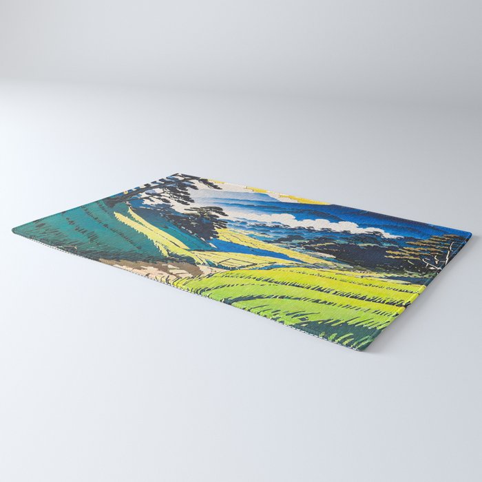 On the Return to Hokiriukiyo - A Contemporary Ukiyo-e Nature Landscape Rug Gallery Image 3