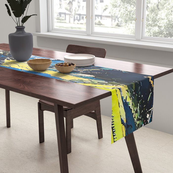 On the Return to Hokiriukiyo - A Contemporary Ukiyo-e Nature Landscape Table Runner Gallery Image 2