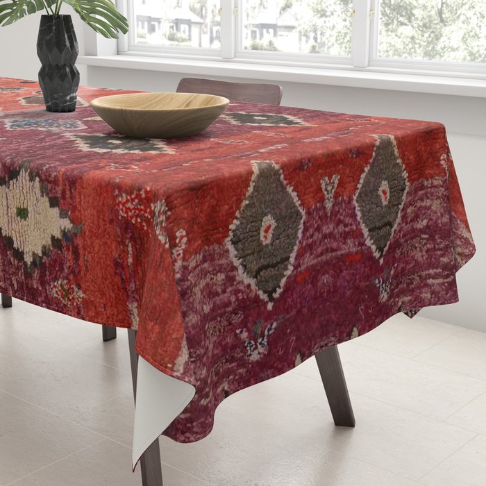 Traditional Oriental Moroccan Rug Design Tablecloth Gallery Image 3
