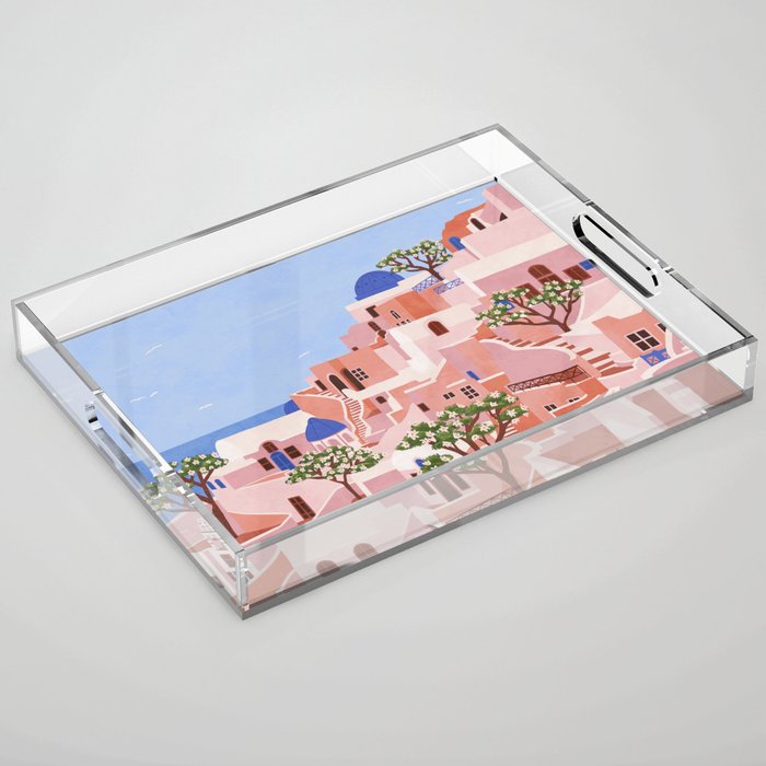 Sunset in Sontorini Acrylic Tray Gallery Image 1