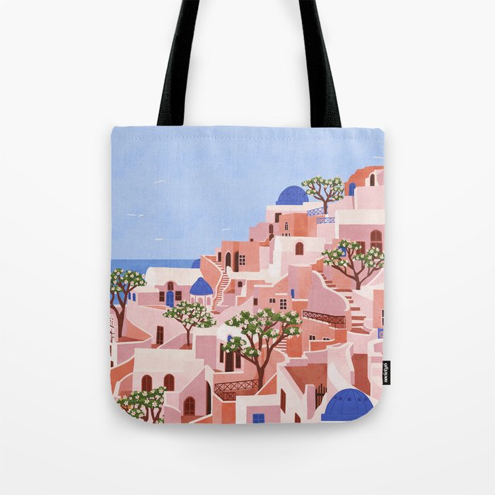 Sunset in Sontorini Tote Bag Gallery Image 1