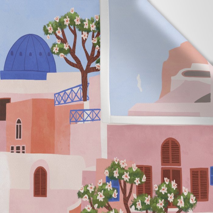 Sunset in Sontorini Wall Tapestry Gallery Image 3