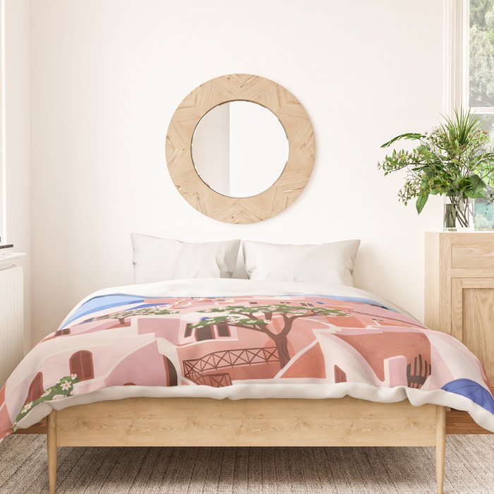 Sunset in Sontorini Duvet Cover Gallery Image 3