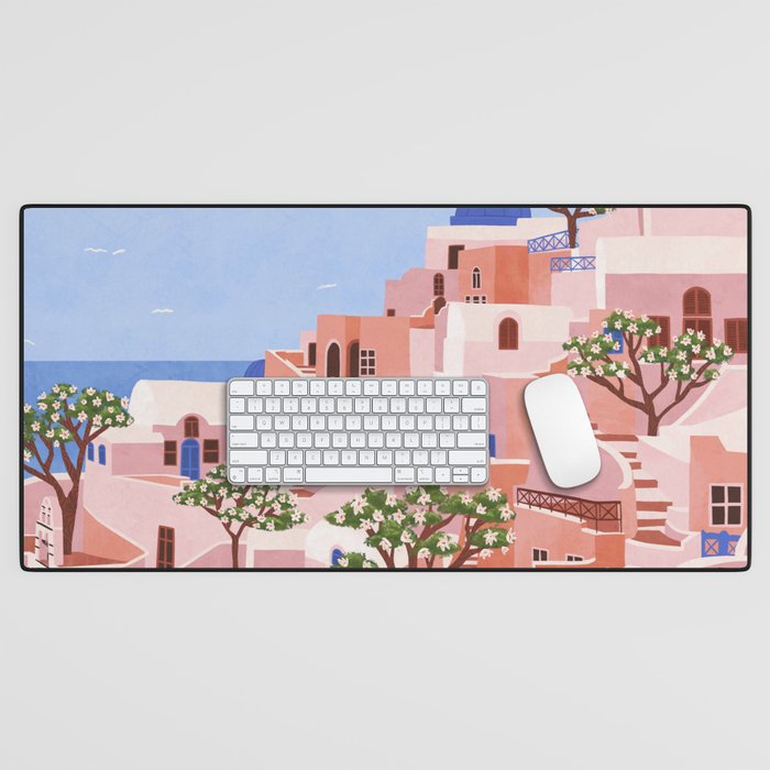 Sunset in Sontorini Desk Mat Gallery Image 1