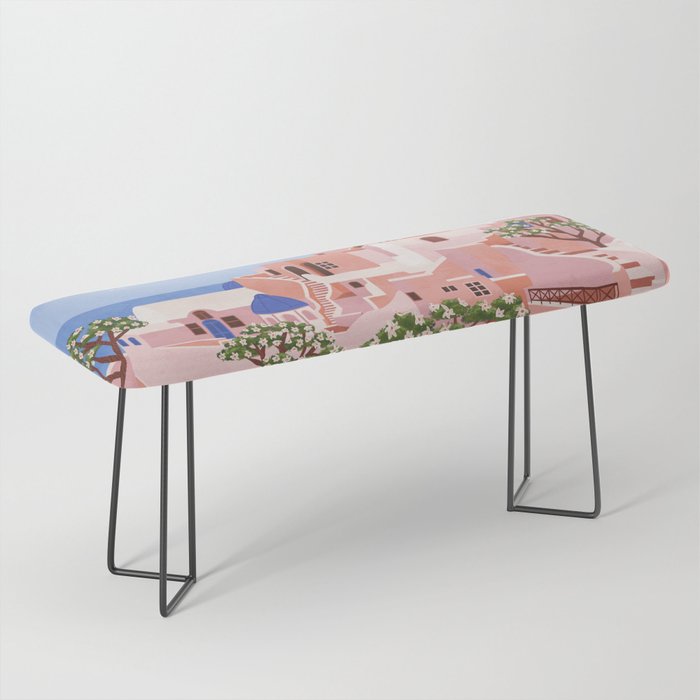 Sunset In Sontorini Bench