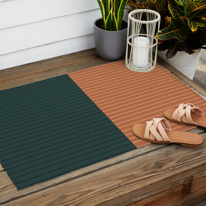 Color Block Lines XIX Outdoor Rug Gallery Image 2