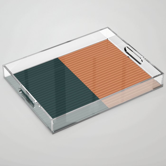 Color Block Lines XIX Acrylic Tray Gallery Image 1