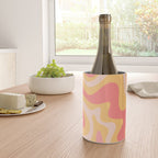 Liquid Swirl Retro Modern Abstract Pattern Blush Pink Mustard Wine Chiller Gallery Image 4
