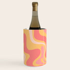 Liquid Swirl Retro Modern Abstract Pattern Blush Pink Mustard Wine Chiller Gallery Image 3