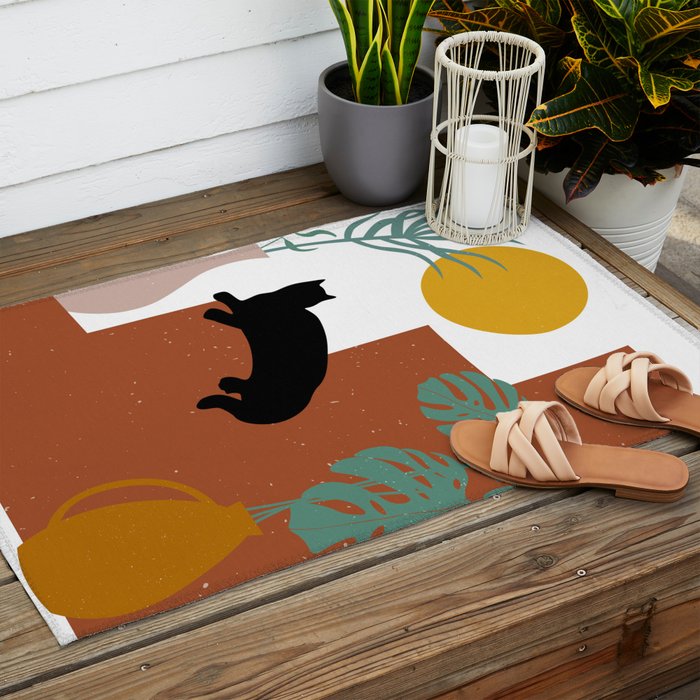 The Cat and The Sun II Outdoor Rug Gallery Image 2