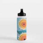 Sunflower Study in Sunny Yellow and Burnt Orange Water Bottle Gallery Image 3
