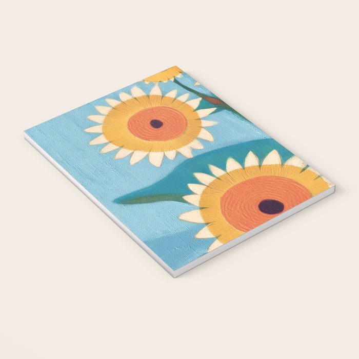 Sunflower Study in Sunny Yellow and Burnt Orange Notebook Gallery Image 3