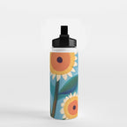 Sunflower Study in Sunny Yellow and Burnt Orange Water Bottle Gallery Image 2
