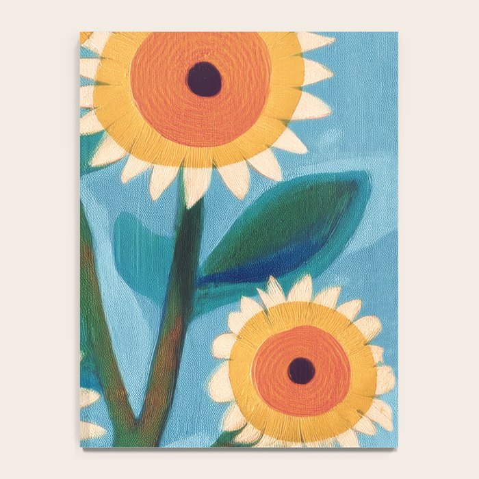 Sunflower Study in Sunny Yellow and Burnt Orange Notebook Gallery Image 4