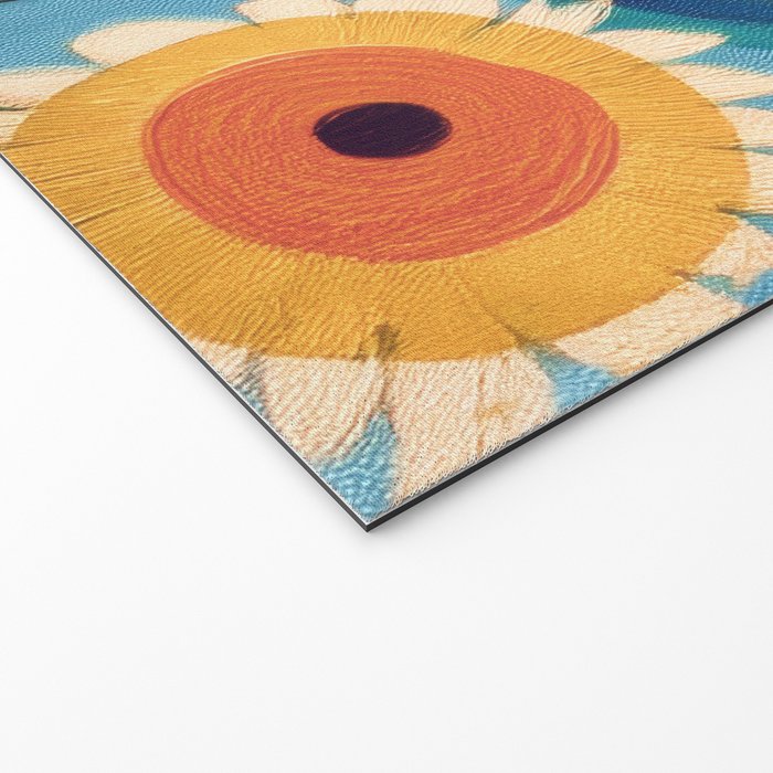 Sunflower Study in Sunny Yellow and Burnt Orange Welcome Mat Gallery Image 2