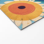 Sunflower Study in Sunny Yellow and Burnt Orange Welcome Mat Gallery Image 2
