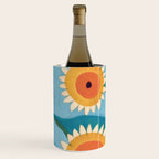 Sunflower Study in Sunny Yellow and Burnt Orange Wine Chiller Gallery Image 2