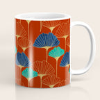 Gingko Biloba Leaves Abstract Pattern (red Background) Coffee Mug Gallery Image 1