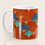 Gingko Biloba Leaves Abstract Pattern (red Background) Coffee Mug Gallery Image 3