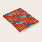 Gingko Biloba Leaves Abstract Pattern (red Background) Notebook Gallery Image 2