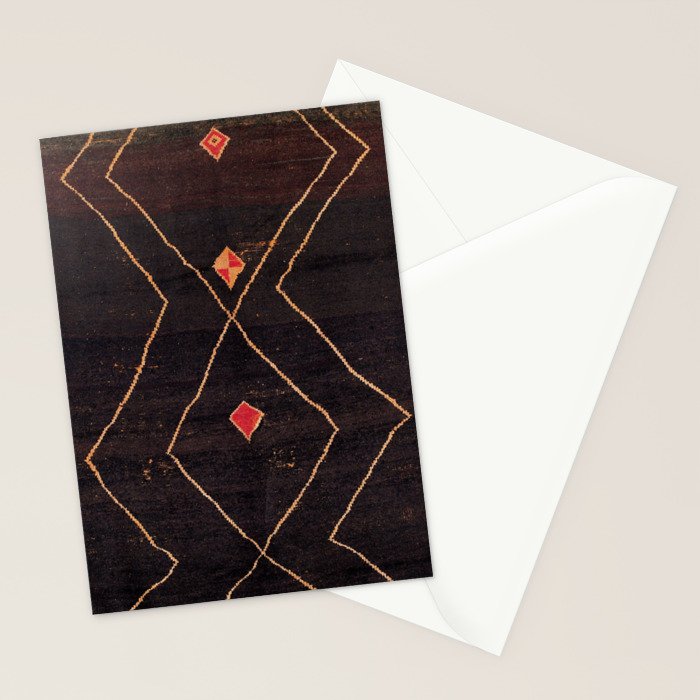 Feiija  Antique South Morocco North African Pile Rug Print Stationery Card Gallery Image 2