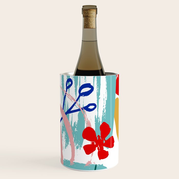 Summer Floral Prints, Abstract, Colourful Prints. Wine Chiller Gallery Image 3