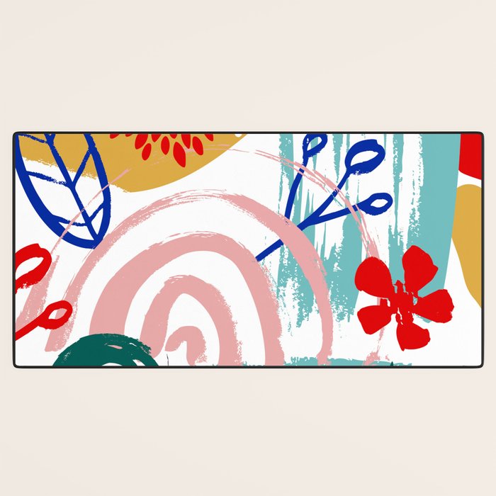 Summer Floral Prints, Abstract, Colourful Prints. Desk Mat Gallery Image 3