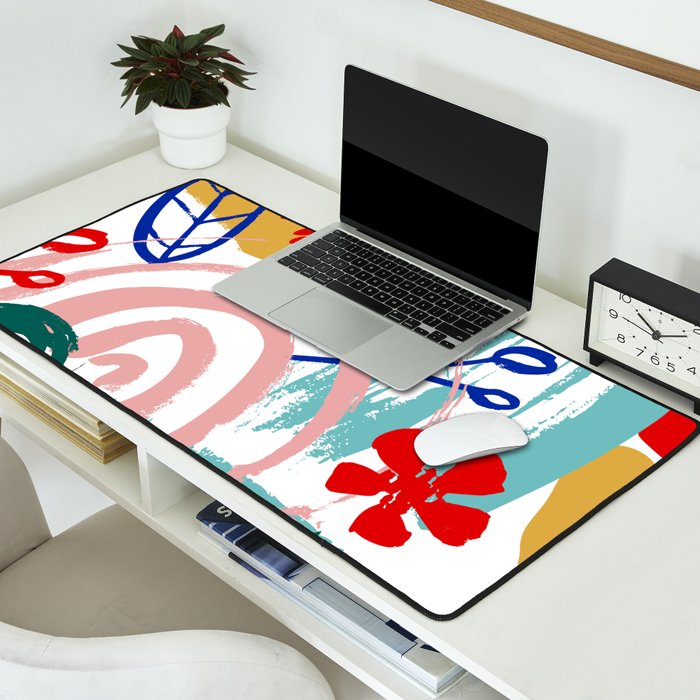 Summer Floral Prints, Abstract, Colourful Prints. Desk Mat Gallery Image 2