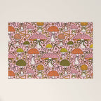 Mushrooms With Bows Print Welcome Mat Gallery Image 1