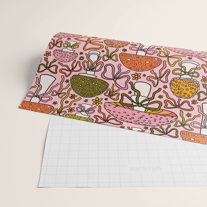 Mushrooms With Bows Print Wrapping Paper Gallery Image 2