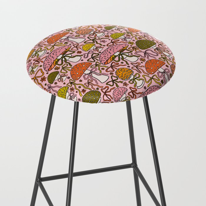 Mushrooms With Bows Print Stool Gallery Image 2