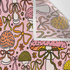 Mushrooms With Bows Print Wall Tapestry Gallery Image 3