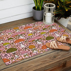 Mushrooms With Bows Print Outdoor Rug Gallery Image 2