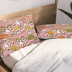 Mushrooms With Bows Print Pillow Sham Gallery Image 2