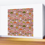 Mushrooms With Bows Print Wall Mural Gallery Image 2