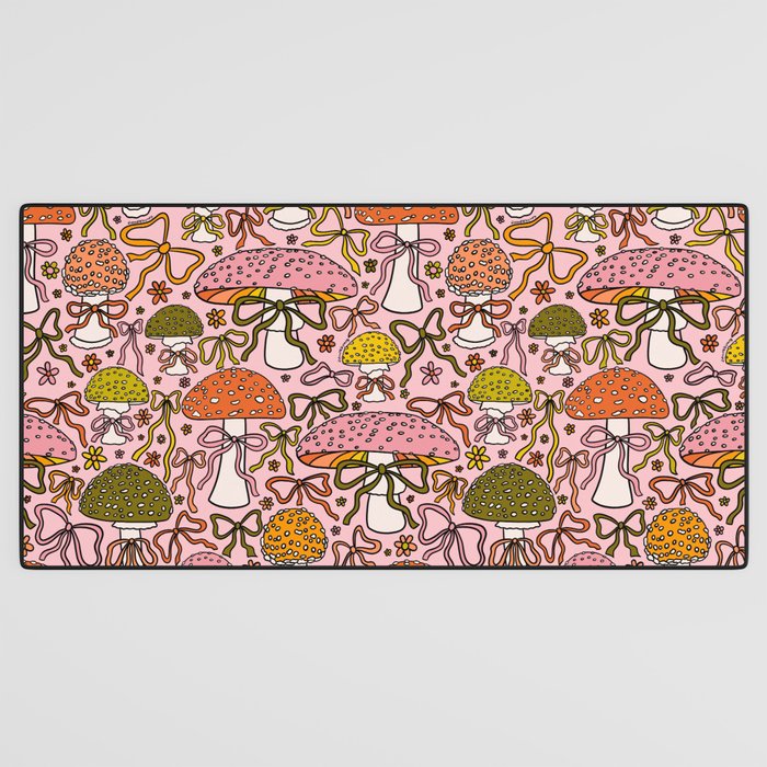 Mushrooms With Bows Print Desk Mat Gallery Image 3