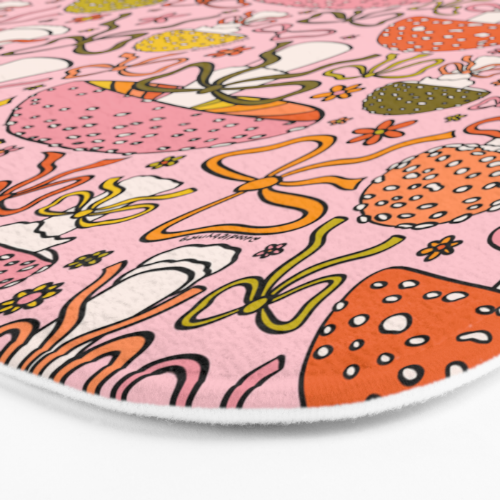 Mushrooms With Bows Print Bath Mat Gallery Image 3