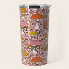 Mushrooms With Bows Print Travel Mug Gallery Image 1