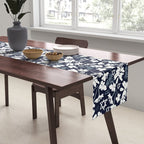 Dark and Light Blue Floral Star of David Table Runner Gallery Image 2