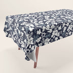 Dark and Light Blue Floral Star of David Tablecloth Gallery Image 1