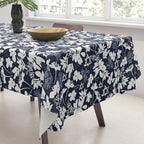 Dark and Light Blue Floral Star of David Tablecloth Gallery Image 3