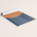 Mid Century Modern Geometric 161 Sun Rainbow abstract in Navy Blue Orange Yoga Mat Gallery Image 2