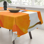 Poppies And Butterflies White Background #decor #society6 #buyart Tablecloth Gallery Image 3