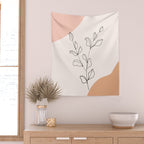 Eucalyptus Line Art Wall Tapestry Gallery Image 2