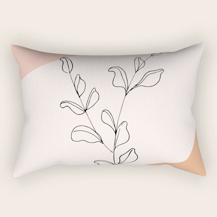 Eucalyptus Line Art Rectangular Pillow Gallery Image 2
