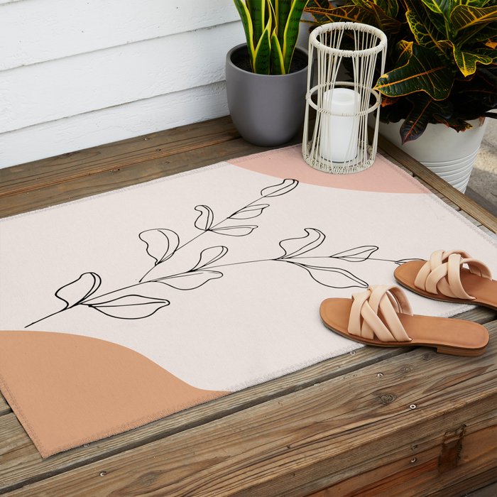 Eucalyptus Line Art Outdoor Rug Gallery Image 2