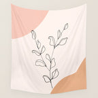 Eucalyptus Line Art Wall Tapestry Gallery Image 4